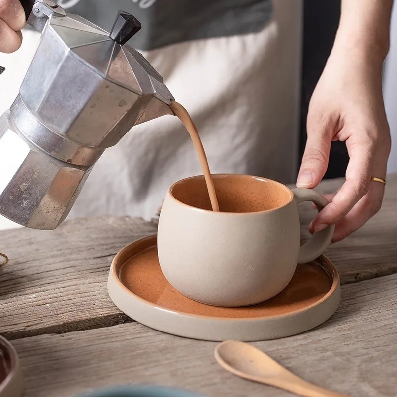Japanese Pottery - Conjunto de xícara de café de